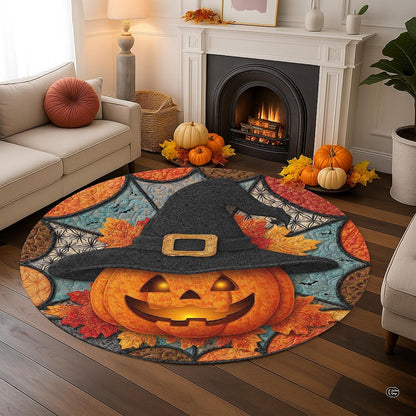 Custom Halloween 3D Optical Illusion Round Rug Skeleton Horror Area Rug (1, #6)