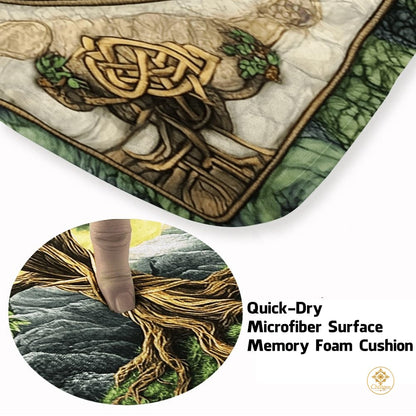 Custom Tree of Life Welcome Mat with Celtic Design and Non-Slip Backing - Tree-ds17