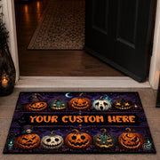 Halloween Door Mat Outdoor, Custom Spooky Welcome Mat with Black Cat and Pumpkin, Fall Front Door Mat for Porch Entryway Decor #3