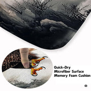 Close up texture detail of bald eagle area rug soft pile surface and hemmed edges. - thumbnail image 3 of 7