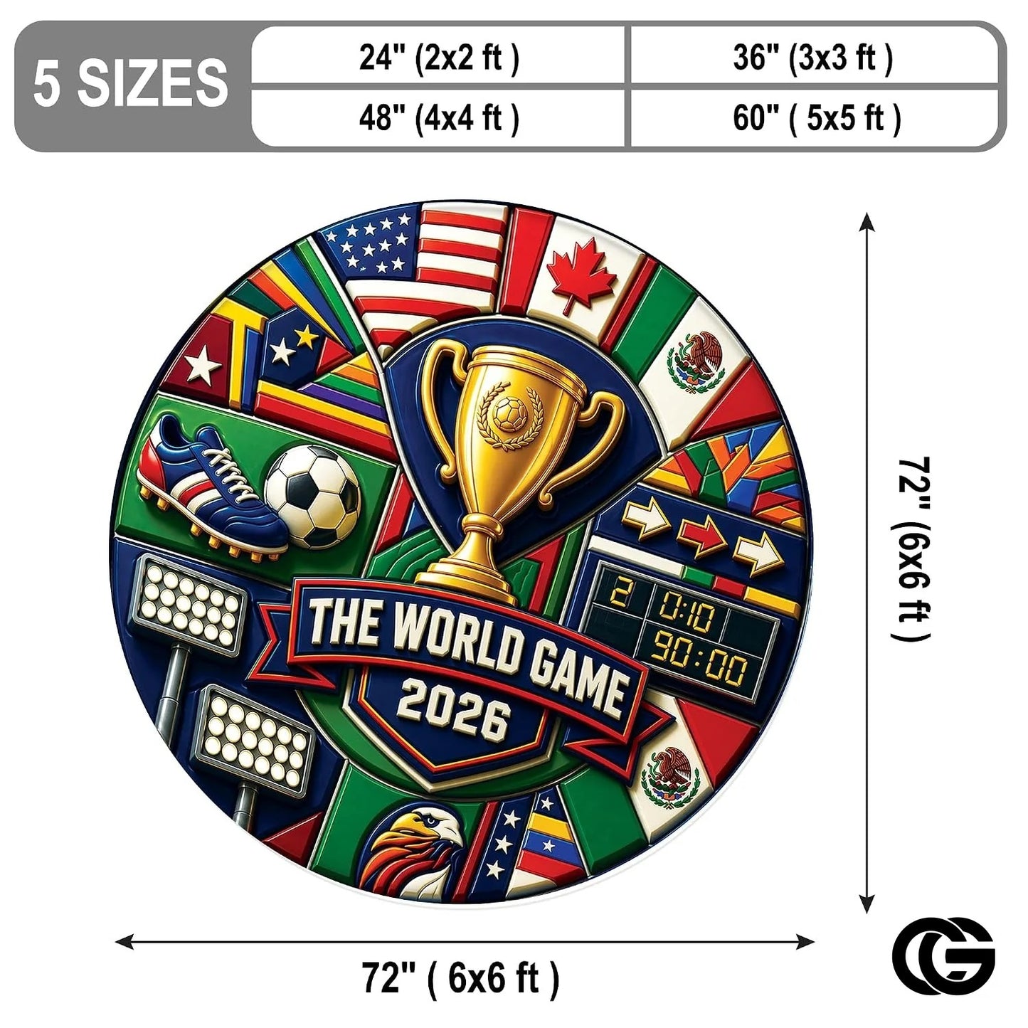 Custom Soccer Championship Welcome Mat for Front Door and Entryway