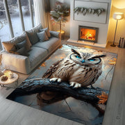 Non-skid dotted backing and resilient pile construction of the horned owl area rug. - thumbnail image 6 of 8