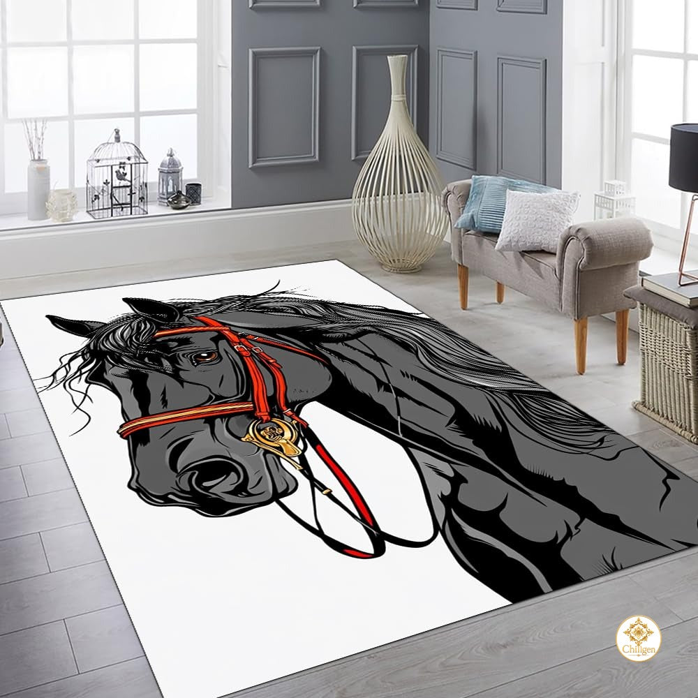 Custom Running Horse Welcome Mat for Front Door and Entryway - Horse-ds25
