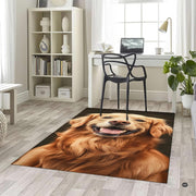 Angled perspective of the golden retriever area rug displayed as a statement decor element. - thumbnail image 5 of 5