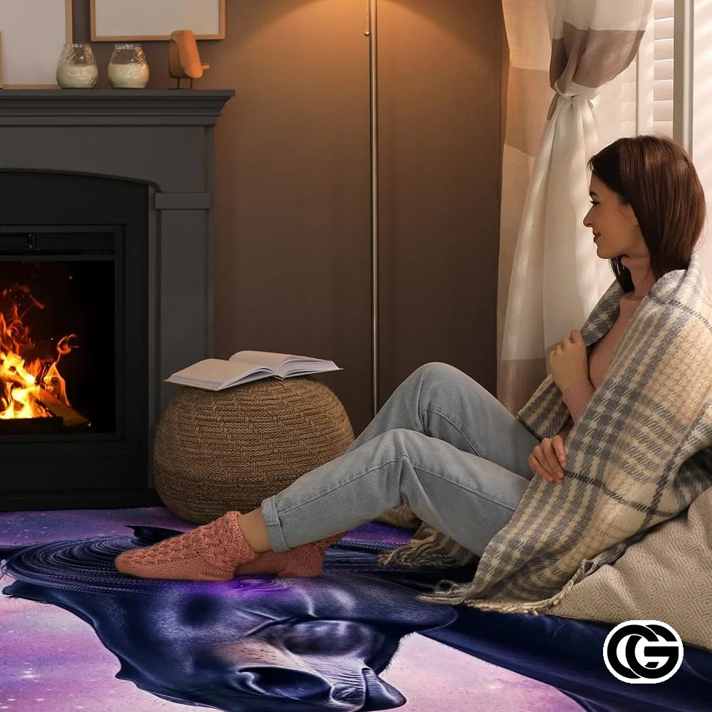 Custom Running Horse Area Rug for Living Room and Bedroom