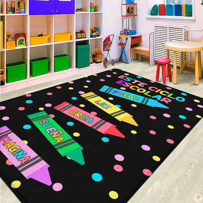 Custom ABC Spanish Educational Rug with Alphabet and Numbers