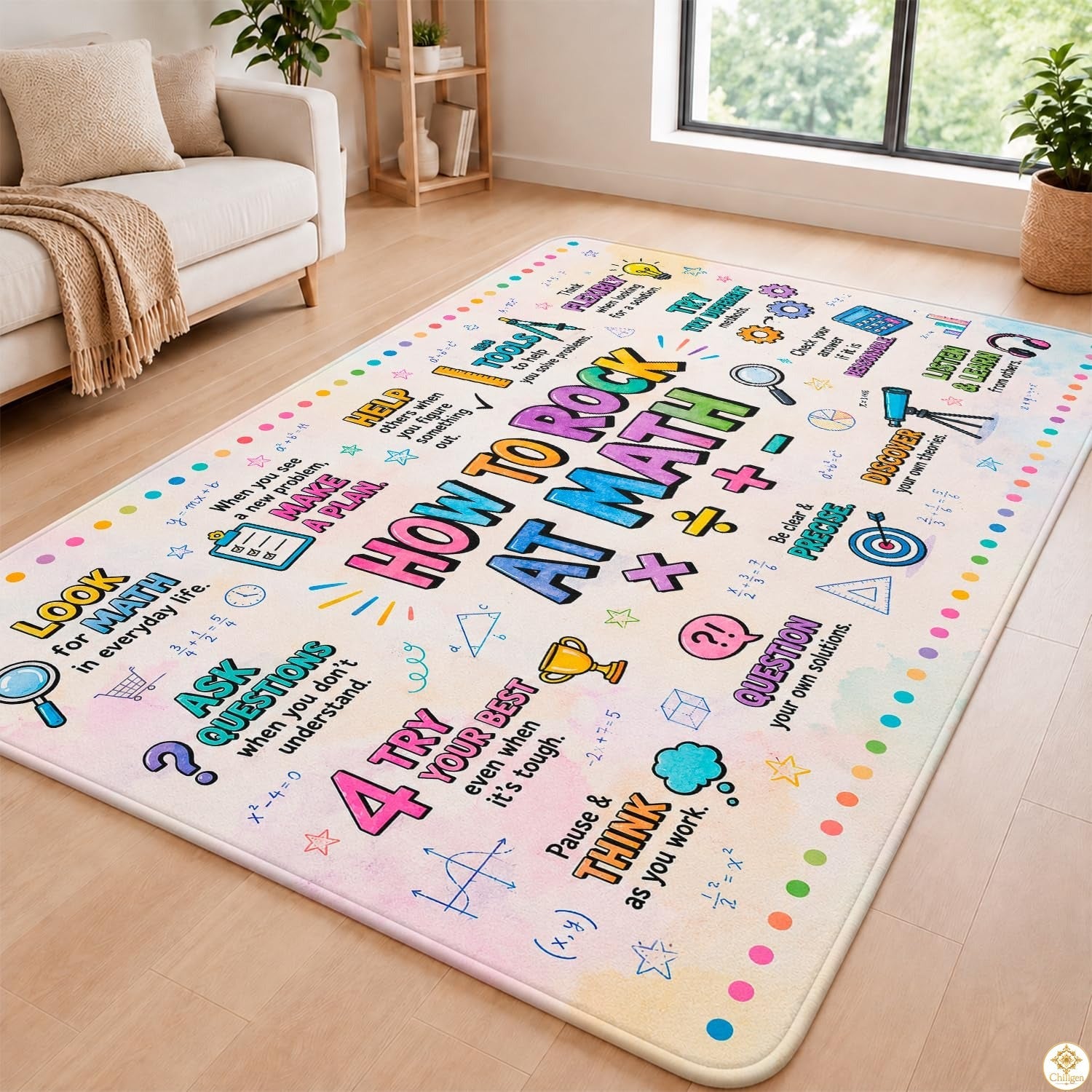 Custom Math Area Rug