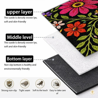 Custom Bear Paw Print Welcome Mat with Soft Plush and Non Slip Backing - A5