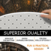 Custom Halloween 3D Optical Illusion Round Rug Skeleton Horror Area Rug (1, #13)