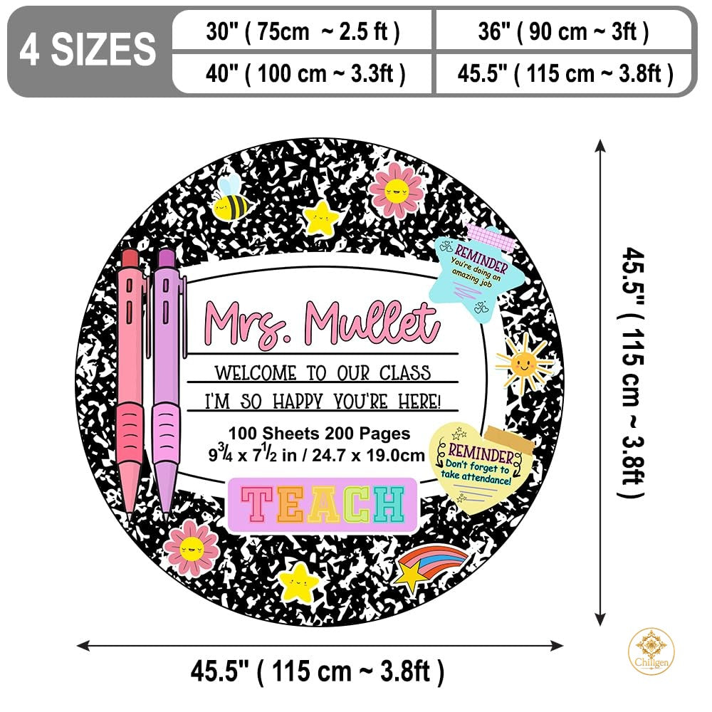 Custom Notebook Welcome Mat for Classroom and Kids Room