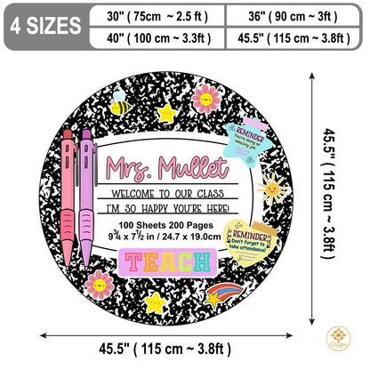 Custom Notebook Welcome Mat for Classroom and Kids Room
