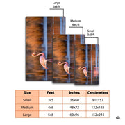 Artistic detail of a pink flamingo walking across water ripples on an elegant area rug. - thumbnail image 3 of 7