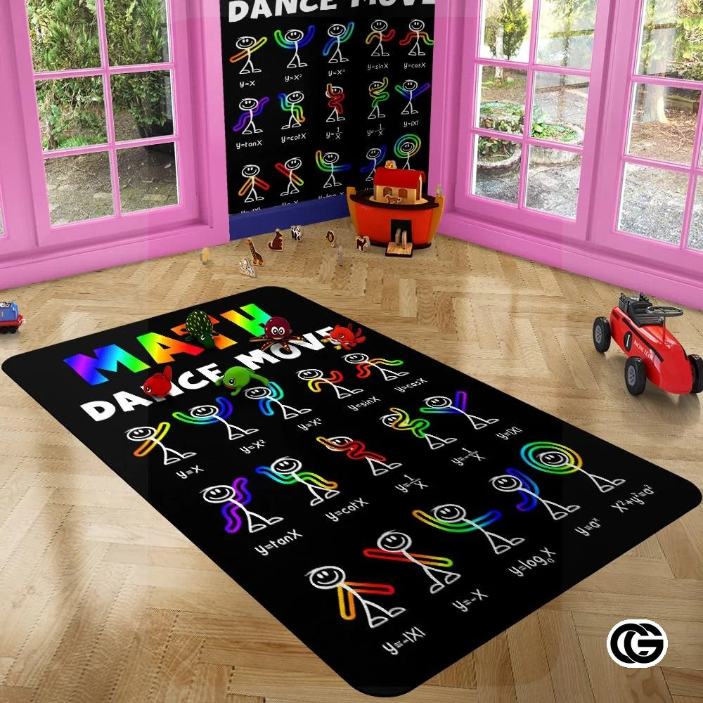 Custom Mathematics Education Rug for Classroom and Playroom