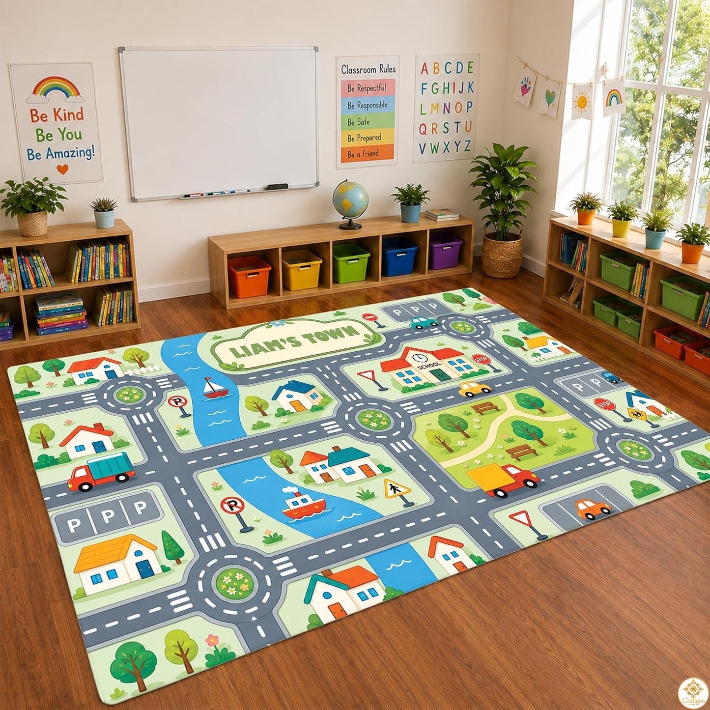 Custom Road Map Area Rug