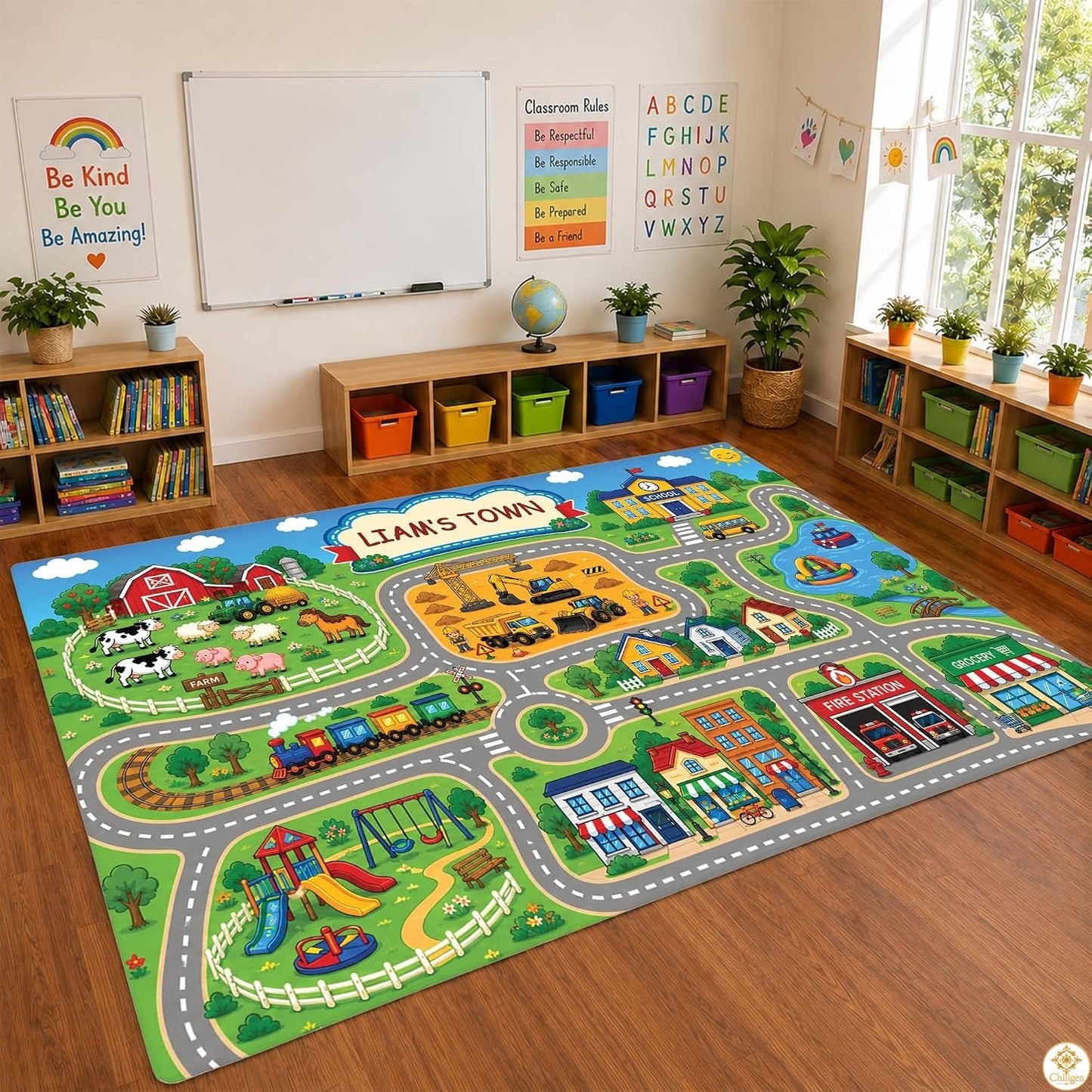 Custom Road Map Area Rug