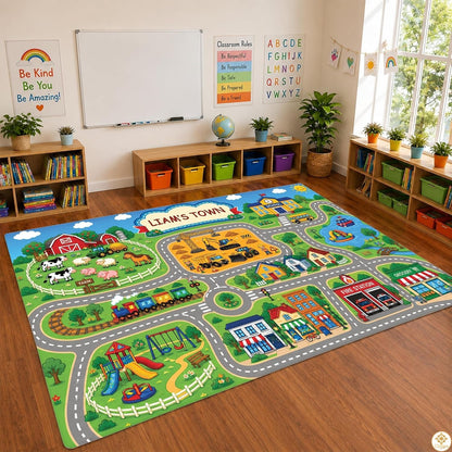 Custom Road Map Area Rug