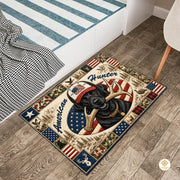 Personalized Family Name Doormat with Patriotic Hunting Art