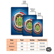 Personalized Soccer Doormat with Trophy and World Flags - D5