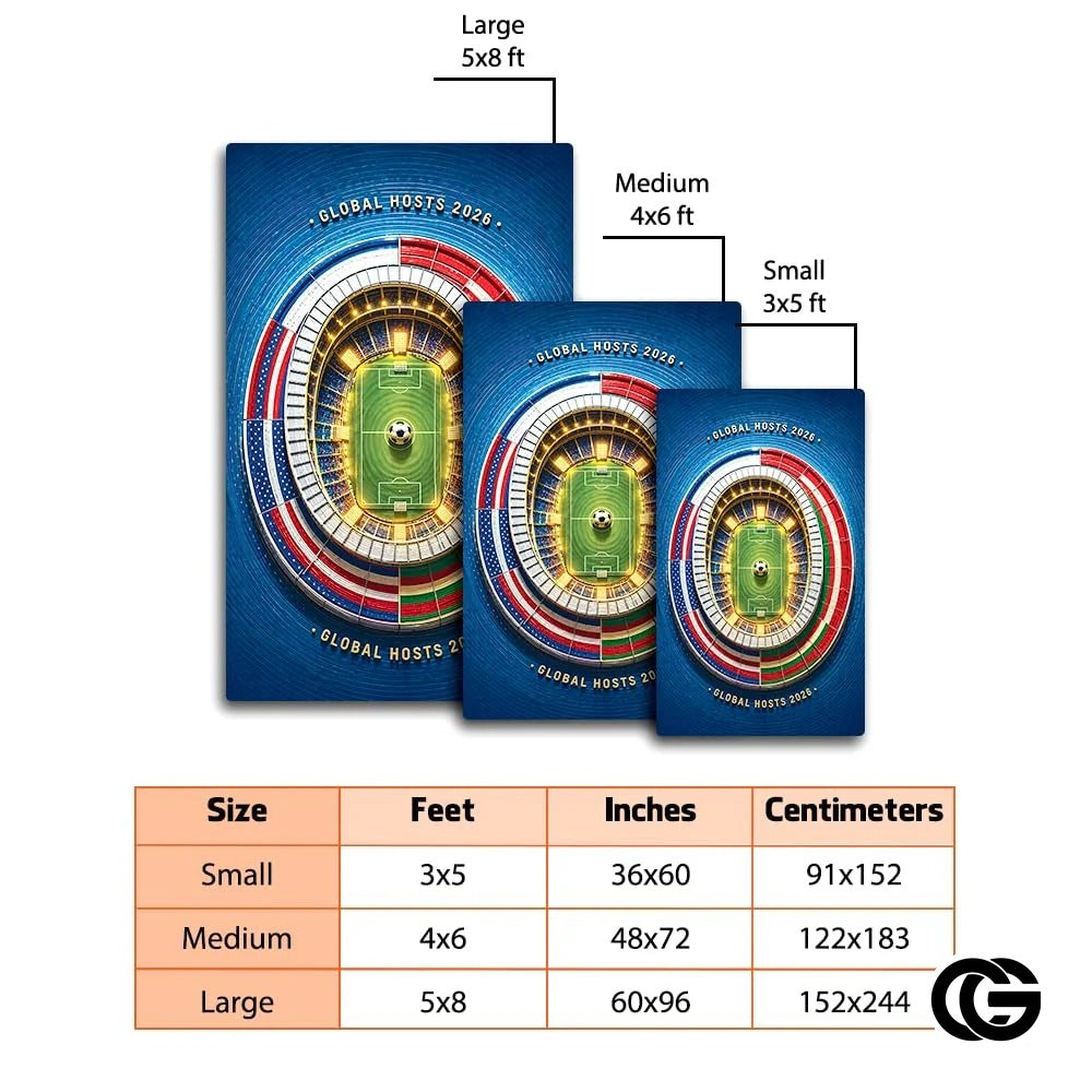 Personalized Soccer Doormat with Trophy and World Flags - D5