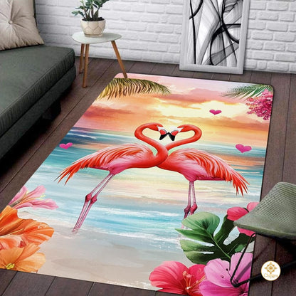 Custom Flamingo Welcome Mat for Front Door and Entryway