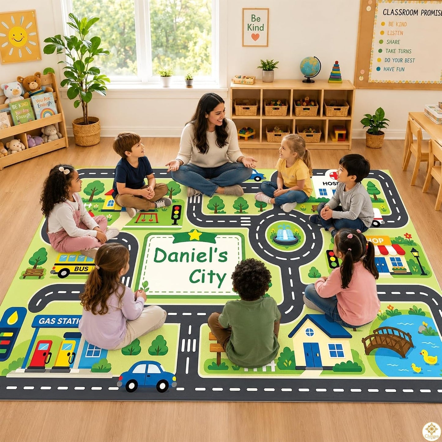 Custom Road Map Area Rug