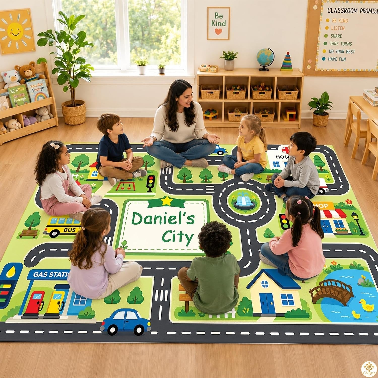 Custom Road Map Area Rug