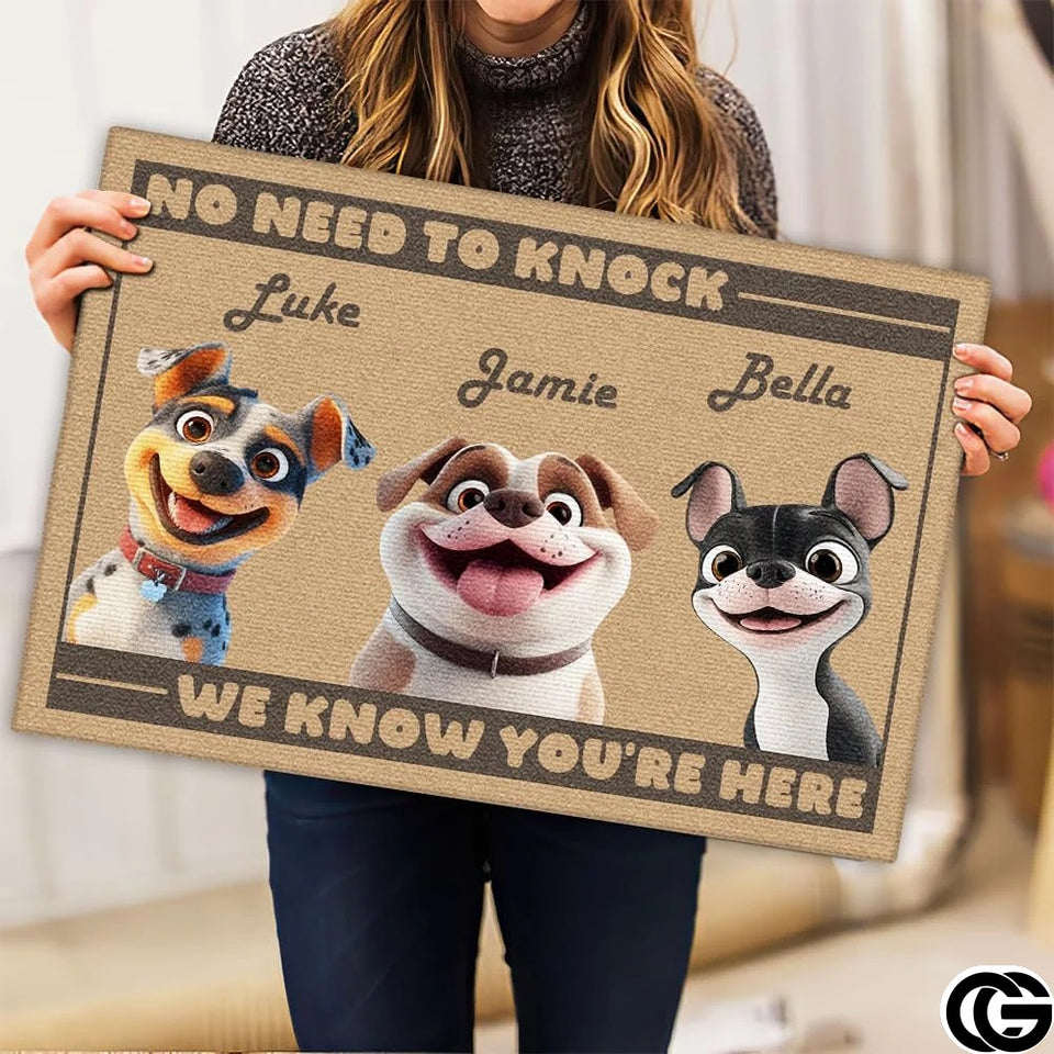 Personalized Dog Doormat with Custom Photo and Name