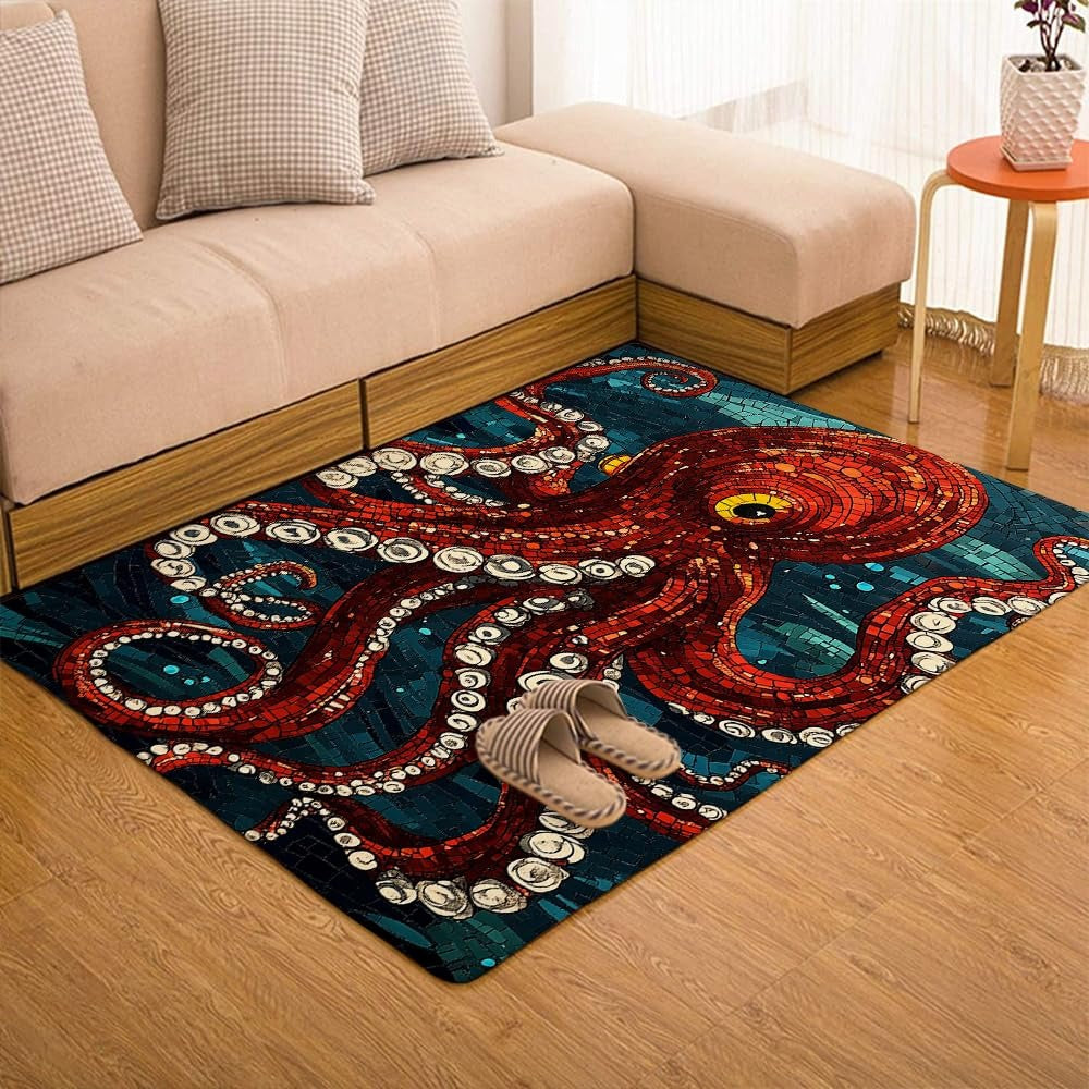 Custom Octopus Welcome Mat for Front Door and Entryway