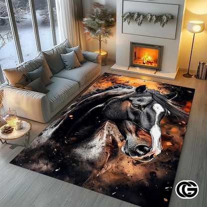 Custom Running Horse Welcome Mat for Front Door and Entryway