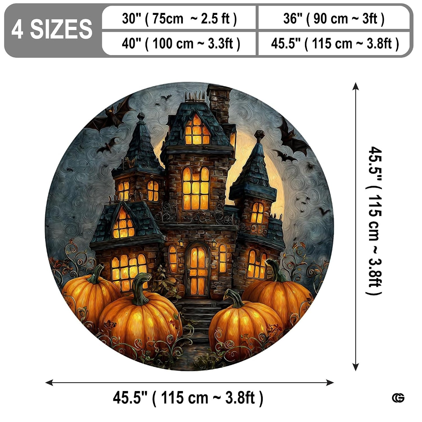 Custom Halloween 3D Optical Illusion Round Rug Skeleton Horror Area Rug (1, #4)