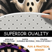 Custom Halloween 3D Optical Illusion Round Rug Skeleton Horror Area Rug (1, #12)