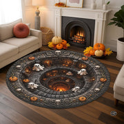 Personalized Halloween 3D Optical Illusion Ghost Round Rug (A06)
