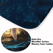 Close-up detail illustrating the golden dragon scales, glowing blue eyes, and microfiber pile - thumbnail image 3 of 7