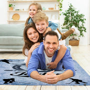Living room setup showcasing the ice hockey arena area rug positioned as a central decorative focus. - thumbnail image 5 of 7