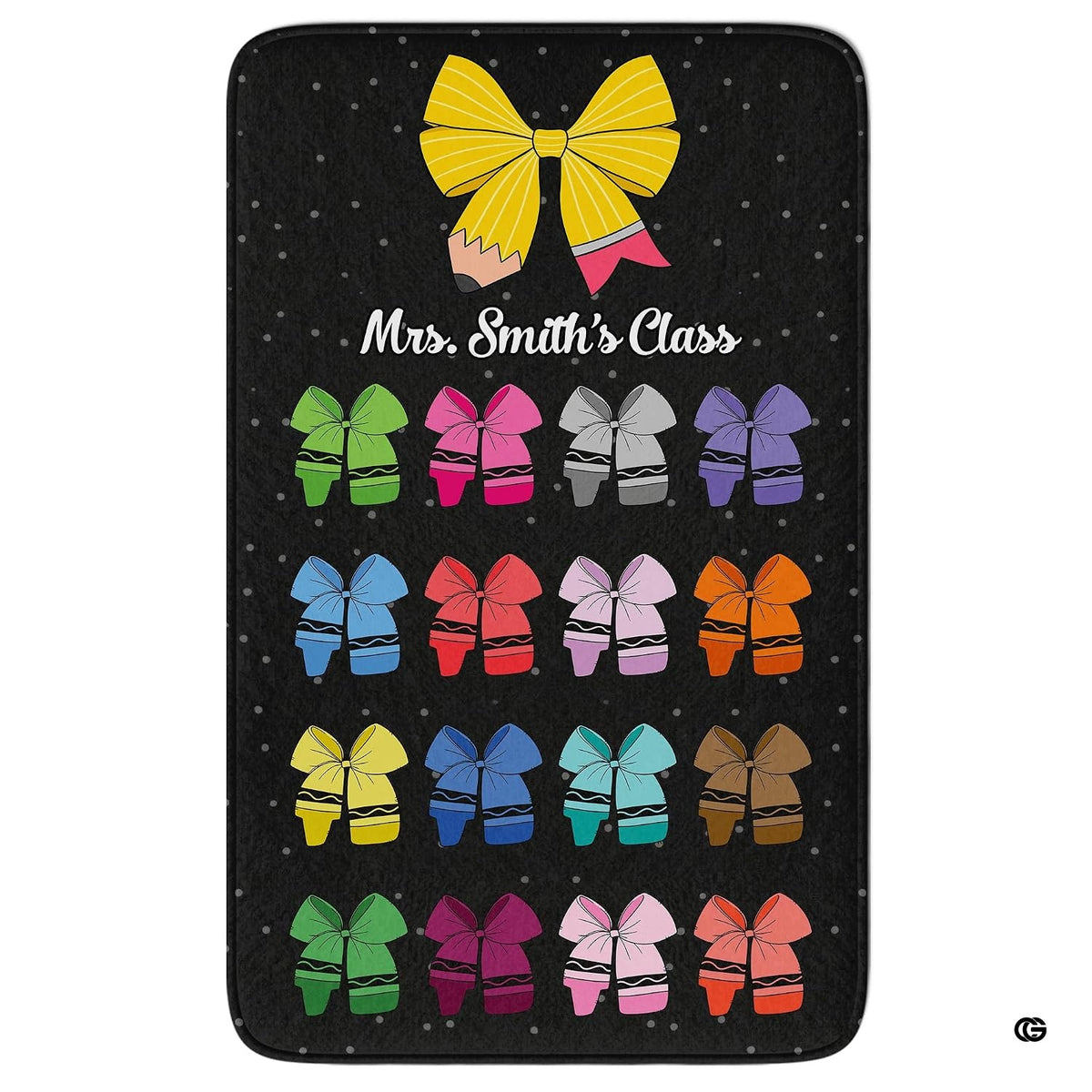 Decorative classroom area rug displaying stationery artwork and rainbow crayon accents. - image 6 of 7