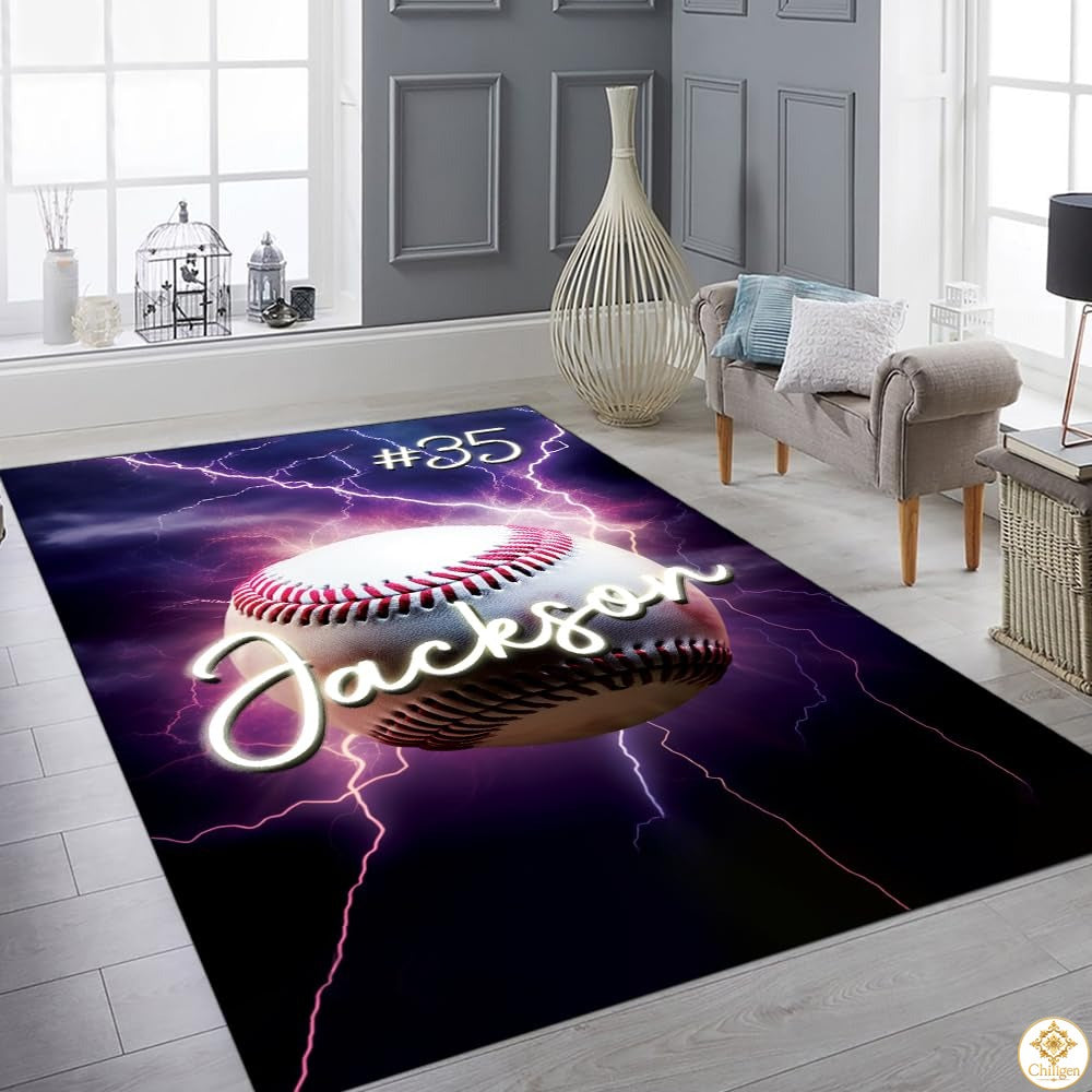 Baseball Area Rug