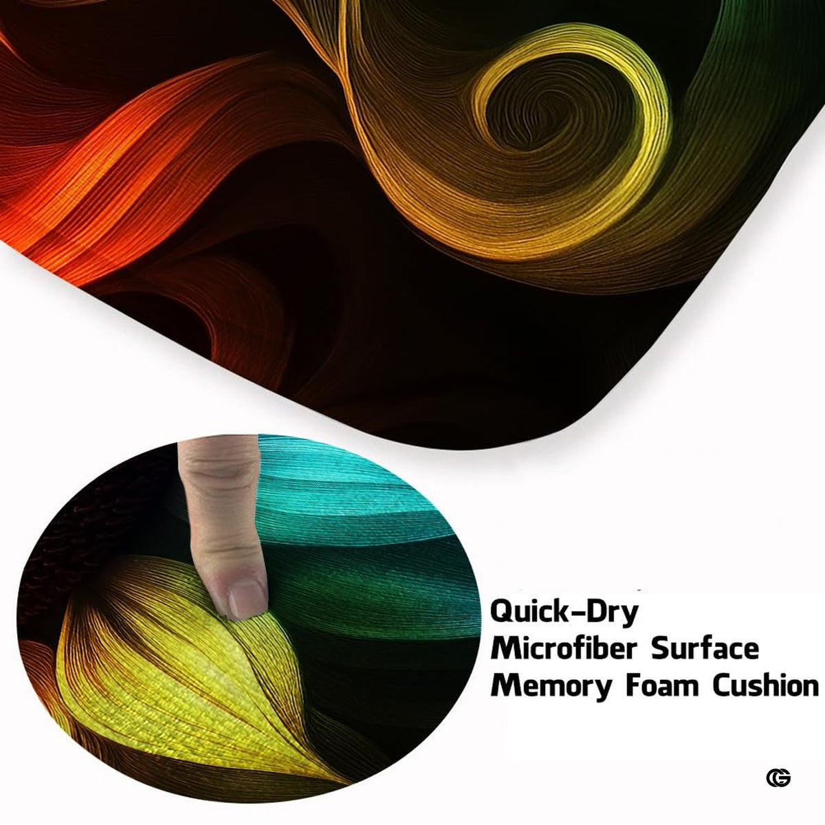 Soft low-pile microfiber surface texture on rainbow sunflower rug - image 3 of 7
