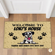 Personalized Dog Welcome Doormat for Front Door and Entryway