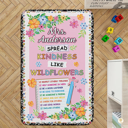 Custom Composition Notebook Classroom Rug with Plush Memory Foam