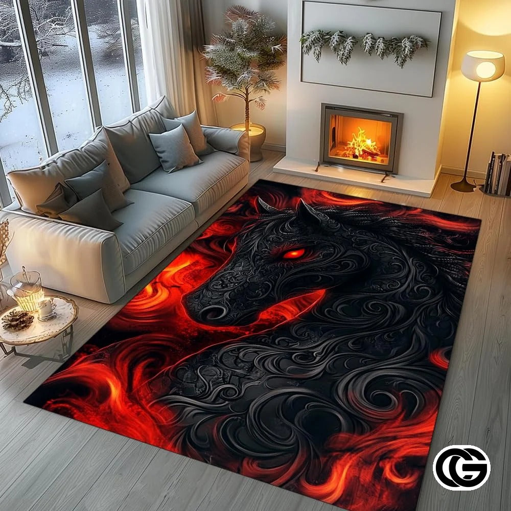 Custom Western Running Horse Door Mat for Entryway and Living Room - Horse-ds07