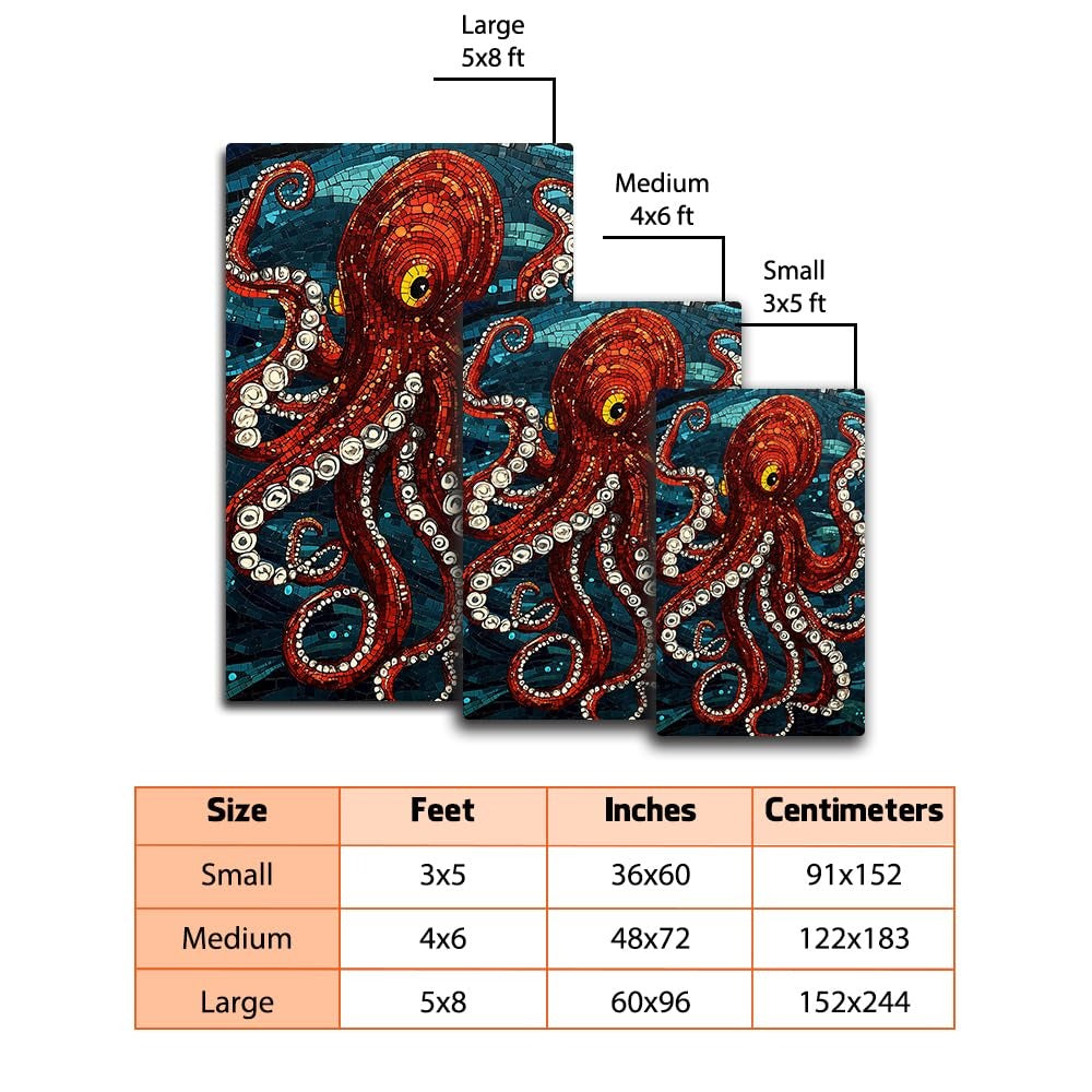 Custom Octopus Welcome Mat for Front Door and Entryway