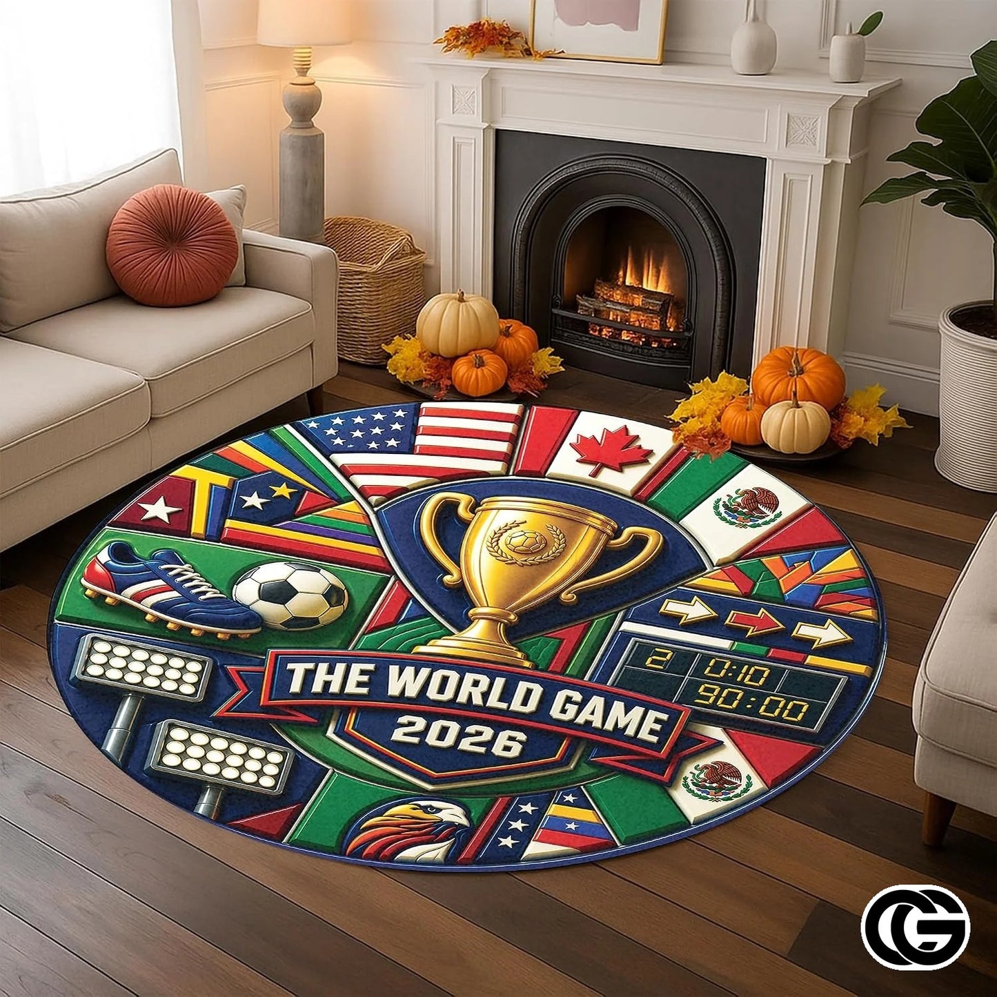 Custom Soccer Championship Welcome Mat for Front Door and Entryway