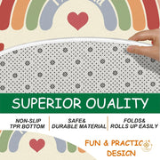 Custom Rainbow Educational Welcome Mat with ABC and Feelings