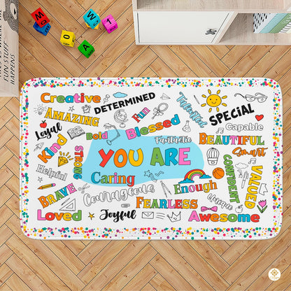 Custom Family Name Welcome Doormat for Front Door and Entryway - Positive Affirmations