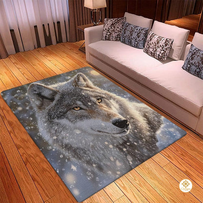 Custom Galaxy Wolves Welcome Mat with Wild Wolf Print - Wolf-ds15