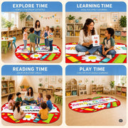 Personalized Composition Notebook Classroom Shaped Rugs for Kids (A03) | Custom Pennant Flag Carpet for Reading Corner, Non-Slip Apple Shape Rug Mat, Classroom Decor, Back To School Gift