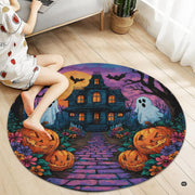 Custom Halloween 3D Optical Illusion Round Rug Skeleton Horror Area Rug (1, #2)