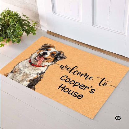 Personalized Pet Dog Welcome Door Mat with Photo and Name (A01)