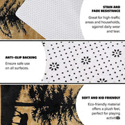 Non-slip grip backing texture and resilient construction of deer area rug. - thumbnail image 6 of 7