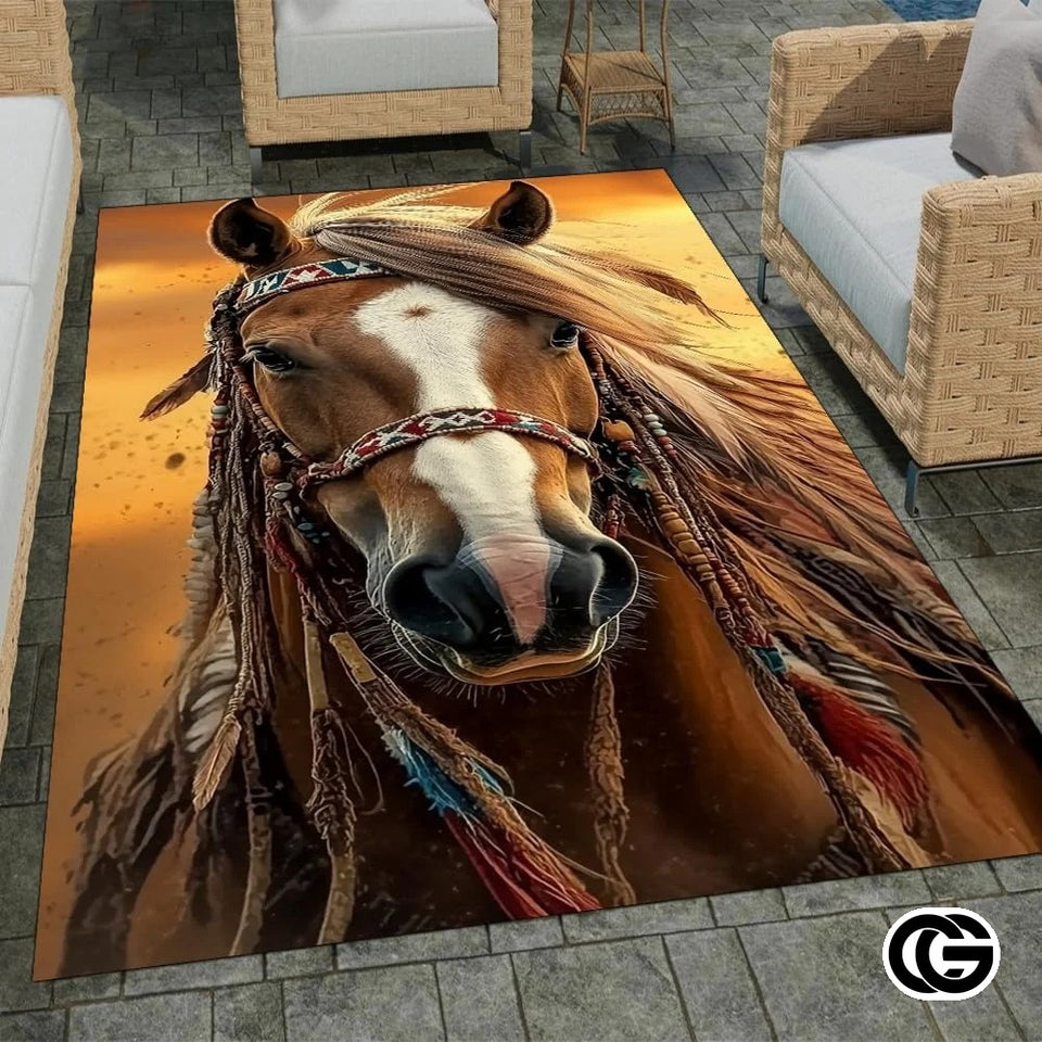 Custom Running Horse Doormat with Non Slip Backing - Horse-ds21